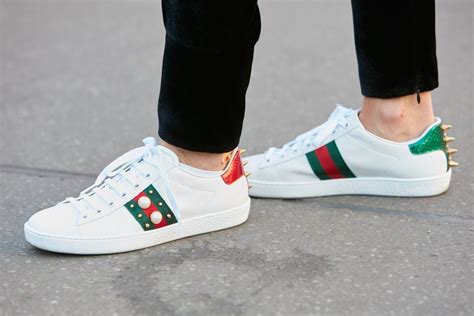 gucci aces on feet|gucci ace sneakers women.